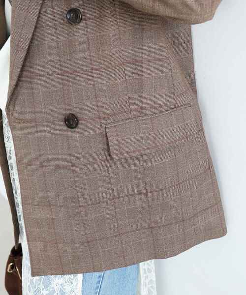le.coeur blanc(ルクールブラン)の「グレンチェックダブルブレストジャケット(その他アウター・レディース・ブラウン系その他2/ブルー系その他4・38)」の17枚目の写真