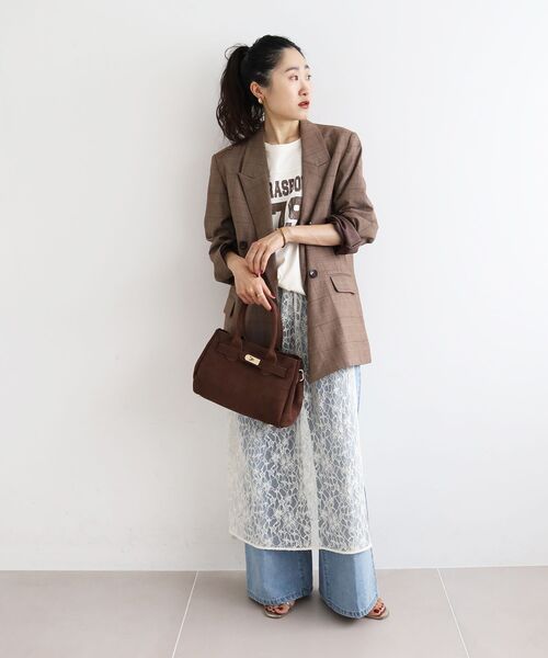 le.coeur blanc(ルクールブラン)の「グレンチェックダブルブレストジャケット(その他アウター・レディース・ブラウン系その他2/ブルー系その他4・38)」の18枚目の写真