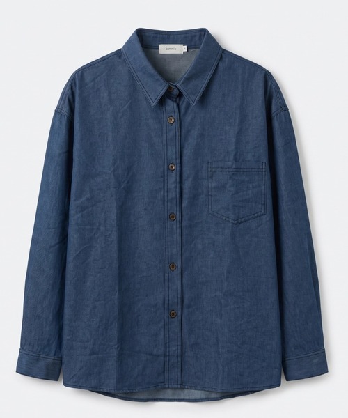cammie(キャミー)の「デニムシャツ(シャツ/ブラウス・レディース・ブルー・LARGE/MEDIUM)」の7枚目の写真