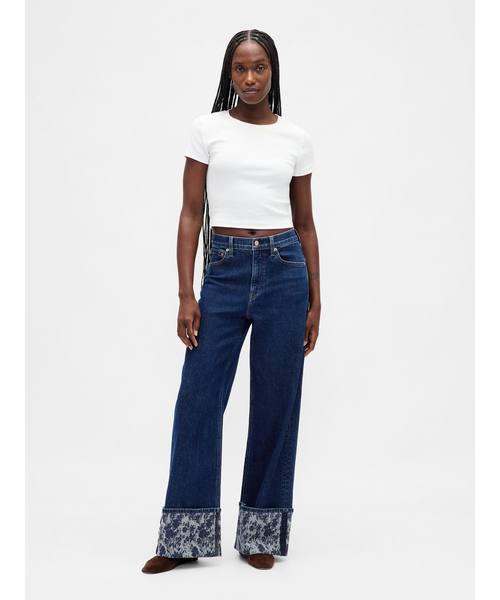 GAP(ギャップ)の「ハイライズ ストライド ワイドデニム(デニムパンツ・レディース・インディゴブルー・23/24/25/26/27/28/29/30)」の2枚目の写真