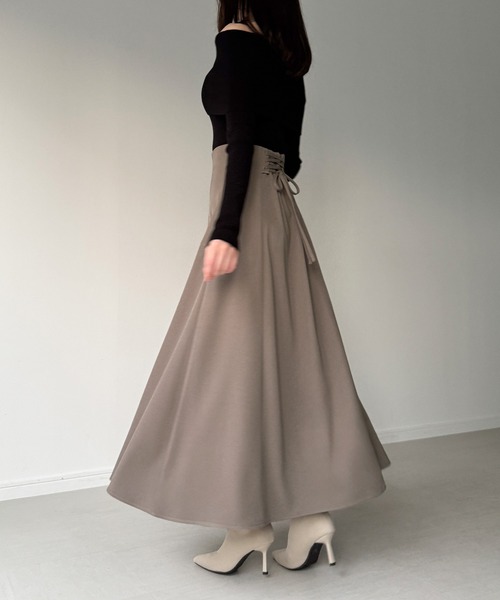 セール】ラッフルレースアップスカート(裏地なし)（スカート）｜JUNOAH