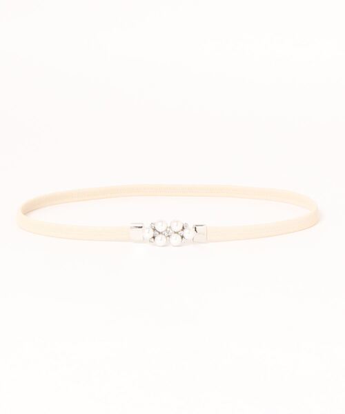 Dorry Doll（ドリードール）の「パールバックルゴムベルト（ベルト・レディース・ワインレッド/ベージュ/ブラック/ネイビー/グレー/アイボリー/ブラック系その他/グレー系その他/ベージュ系その他/ネイビー系1/ホワイト系その他・FREE）」の3枚目の写真