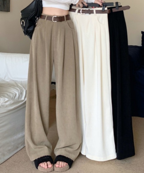 cammie(キャミー)の「ウエストタックワイドパンツ(その他パンツ・レディース・ベージュ/オフホワイト・M/L)」の9枚目の写真