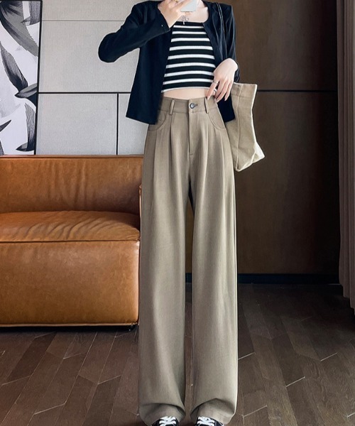 cammie(キャミー)の「ウエストタックワイドパンツ(その他パンツ・レディース・ベージュ/オフホワイト・M/L)」の12枚目の写真