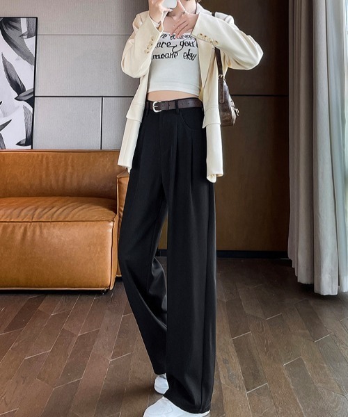 cammie(キャミー)の「ウエストタックワイドパンツ(その他パンツ・レディース・ベージュ/オフホワイト・M/L)」の14枚目の写真