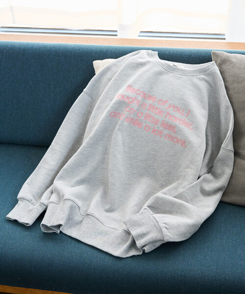 FREAK'S STORE（フリークスストア）の「限定展開　フロッキー ロゴ プリント 裏毛 スウェット（スウェット・レディース・ブラック/ナチュラル/ダークブラウン/ブルー/グレー・ﾌﾘ-）」の6枚目の写真