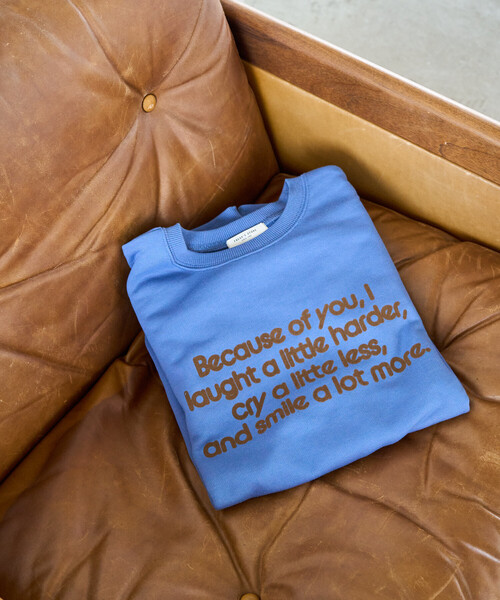 FREAK'S STORE（フリークスストア）の「限定展開　フロッキー ロゴ プリント 裏毛 スウェット（スウェット・レディース・ブラック/ナチュラル/ダークブラウン/ブルー/グレー・ﾌﾘ-）」の9枚目の写真