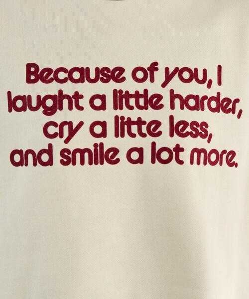 FREAK'S STORE（フリークスストア）の「限定展開　フロッキー ロゴ プリント 裏毛 スウェット（スウェット・レディース・ブラック/ナチュラル/ダークブラウン/ブルー/グレー・ﾌﾘ-）」の18枚目の写真