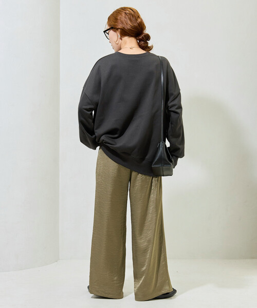 FREAK'S STORE（フリークスストア）の「限定展開　フロッキー ロゴ プリント 裏毛 スウェット（スウェット・レディース・ブラック/ナチュラル/ダークブラウン/ブルー/グレー・ﾌﾘ-）」の20枚目の写真