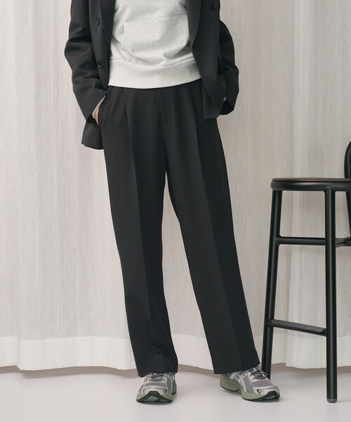 ポリエステルブレンド バックゴムストレートパンツ（スラックス