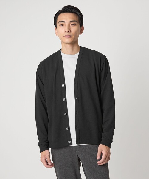 green label relaxing（グリーンレーベルリラクシング）の「ハニカム カーディガン（カーディガン/ボレロ・メンズ・ブラック/ベージュ・XL/L/M/S）」の2枚目の写真