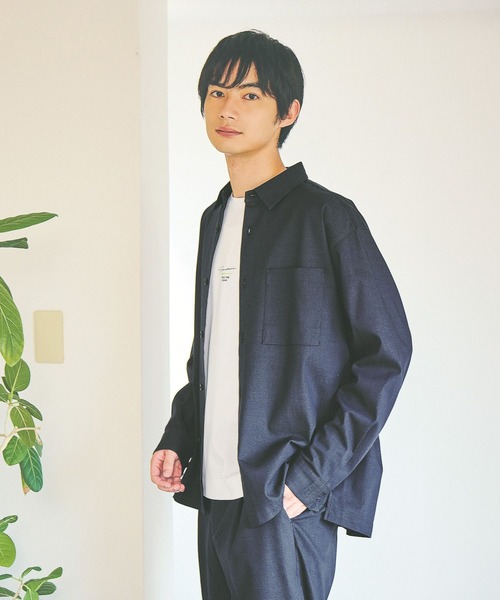 GLOBAL WORK（グローバルワーク）の「アーバンデニムシャツ/452310（シャツ/ブラウス・メンズ・ブラウン/ネイビー・SMALL/MEDIUM/LARGE/X-LARGE）」の12枚目の写真