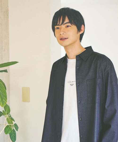 GLOBAL WORK（グローバルワーク）の「アーバンデニムシャツ/452310（シャツ/ブラウス・メンズ・ブラウン/ネイビー・SMALL/MEDIUM/LARGE/X-LARGE）」の15枚目の写真