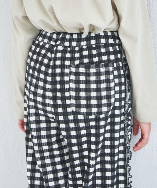 リブコットン100】 サイド フリル リブ パンツ（その他パンツ