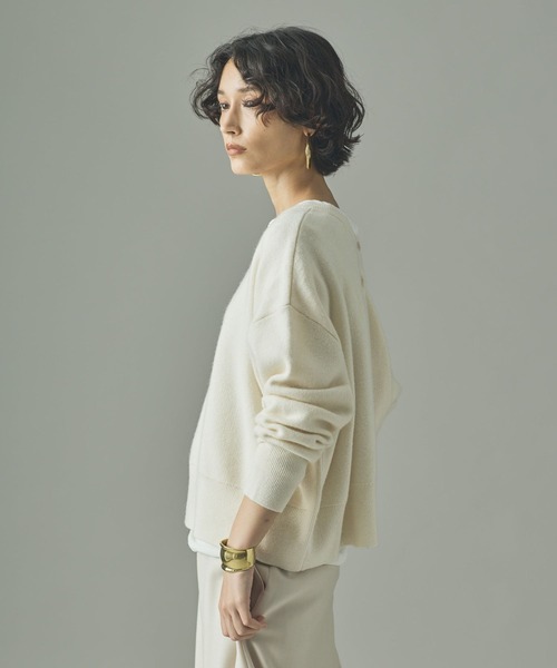 Curensology(カレンソロジー)の「Curensology(カレンソロジー)/ウールカシミヤ2WAYプルオーバー(カーディガン/ボレロ・レディース・ブラック/グレー/レッド/クリーム/ホワイト系その他/ライトピンク・FREE)」の8枚目の写真