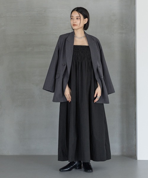 A part by（アパートバイ）の「【セットアップ対応】ハンサムダブルジャケット（テーラードジャケット・レディース・チャコールグレー/ベージュ系その他・MEDIUM/LARGE）」の10枚目の写真