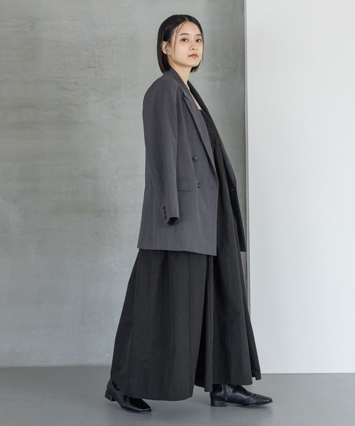 A part by（アパートバイ）の「【セットアップ対応】ハンサムダブルジャケット（テーラードジャケット・レディース・チャコールグレー/ベージュ系その他・MEDIUM/LARGE）」の11枚目の写真