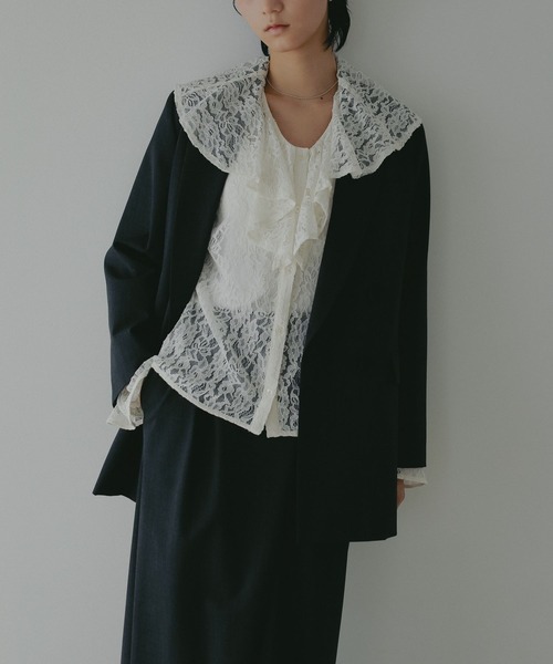 A part by（アパートバイ）の「【セットアップ対応】ハンサムダブルジャケット（テーラードジャケット・レディース・チャコールグレー/ベージュ系その他・MEDIUM/LARGE）」の14枚目の写真