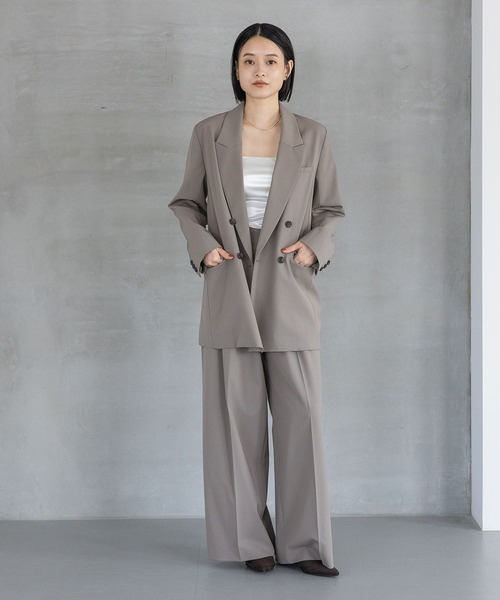 A part by（アパートバイ）の「【セットアップ対応】ハンサムダブルジャケット（テーラードジャケット・レディース・チャコールグレー/ベージュ系その他・MEDIUM/LARGE）」の22枚目の写真