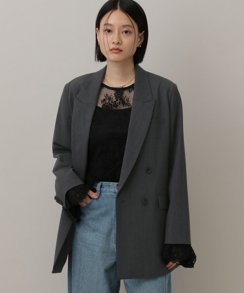 A part by（アパートバイ）の「【セットアップ対応】ハンサムダブルジャケット（テーラードジャケット・レディース・チャコールグレー/ベージュ系その他・MEDIUM/LARGE）」の20枚目の写真