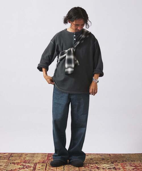 JOURNAL STANDARD relume（ジャーナルスタンダード　レリューム）の「クラフト デニム ワイド ストレート パンツ（デニムパンツ・メンズ・ブルー系その他/ネイビー/ブラック・LARGE/MEDIUM/SMALL）」の12枚目の写真