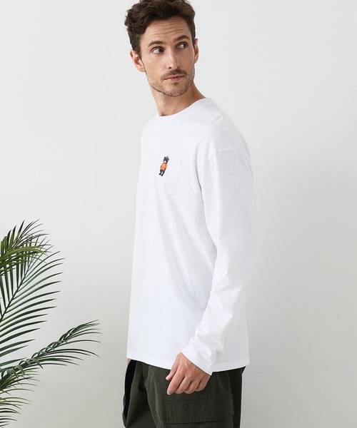 UNIIT(ユニット)の「【汗染みの目立ちにくいTシャツ ZEROSTAIN/ゼロステイン】アニマル胸ワンポイント刺繍 ビッグシルエット ロンT 防汚 UVカット(Tシャツ/カットソー・メンズ・ホワイト系その他/ブルー系その他/ベージュ系その他2/ブラック系その他2・X-LARGE/MEDIUM/LARGE)」の7枚目の写真
