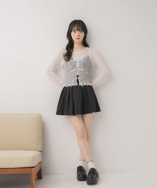 ems excite(エムズエキサイト)の「リボンビスチェ&インナーSET(Tシャツ/カットソー・レディース・ブラック/ダークグレー/ブラウン・FREE)」の4枚目の写真