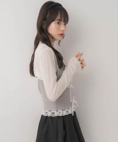 ems excite(エムズエキサイト)の「リボンビスチェ&インナーSET(Tシャツ/カットソー・レディース・ブラック/ダークグレー/ブラウン・FREE)」の9枚目の写真
