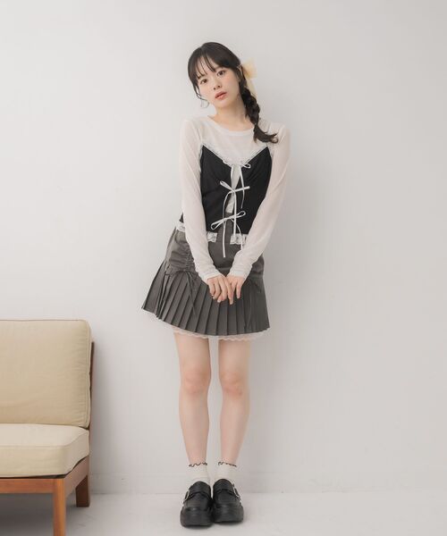 ems excite(エムズエキサイト)の「リボンビスチェ&インナーSET(Tシャツ/カットソー・レディース・ブラック/ダークグレー/ブラウン・FREE)」の16枚目の写真