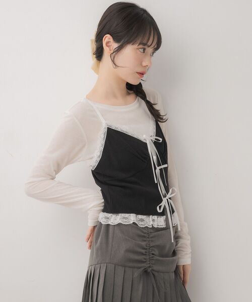 ems excite(エムズエキサイト)の「リボンビスチェ&インナーSET(Tシャツ/カットソー・レディース・ブラック/ダークグレー/ブラウン・FREE)」の21枚目の写真
