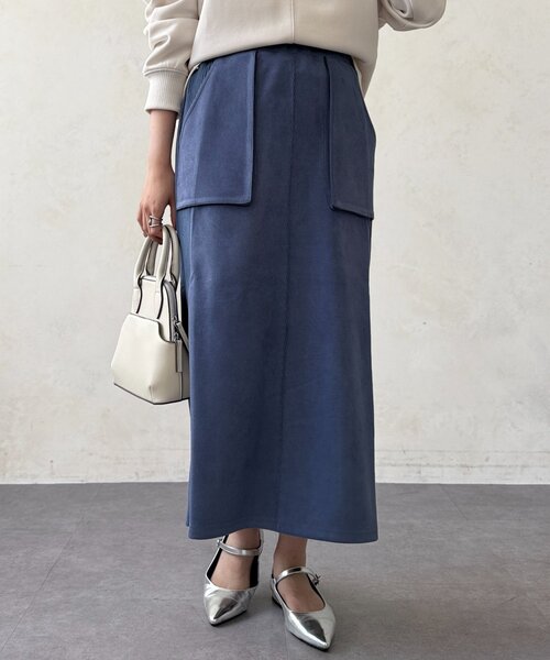 Chez toi（シェトワ）の「スエード×リブナロースカート（スカート