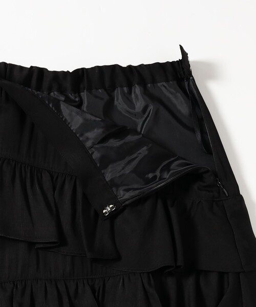 Ray BEAMS（レイビームス）の「アシンメトリー フリル ティアード スカート（スカート・レディース・ベージュ/ブラック・1/0）」の18枚目の写真