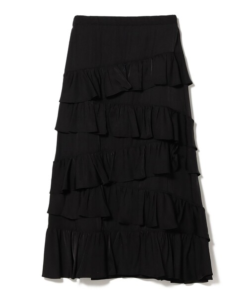 Ray BEAMS（レイビームス）の「アシンメトリー フリル ティアード スカート（スカート・レディース・ベージュ/ブラック・1/0）」の19枚目の写真