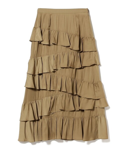 Ray BEAMS（レイビームス）の「アシンメトリー フリル ティアード スカート（スカート・レディース・ベージュ/ブラック・1/0）」の21枚目の写真