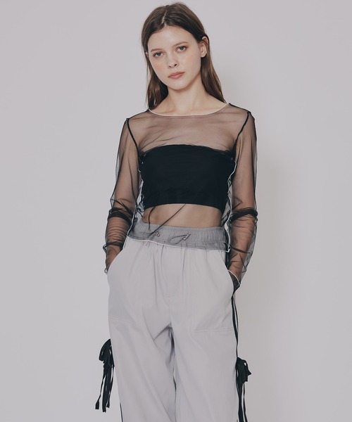 REDYAZEL（レディアゼル）の「サイドリボンラインパラシュートパンツ（その他パンツ・レディース・ピンク/ライトグレー/ブラック/キナリ・FREE）」の22枚目の写真