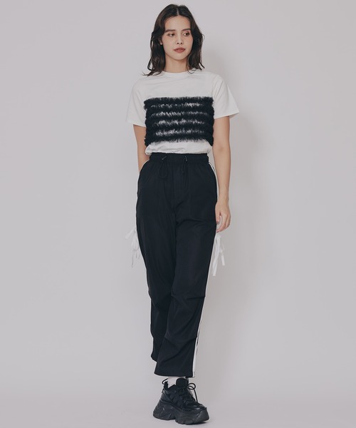 REDYAZEL（レディアゼル）の「サイドリボンラインパラシュートパンツ（その他パンツ・レディース・ピンク/ライトグレー/ブラック/キナリ・FREE）」の16枚目の写真