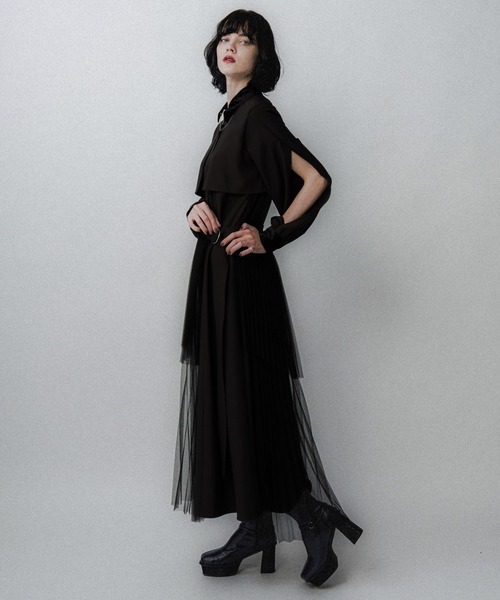 セール】2Pシアープリーツスカートツキワンピース(HARE)（ワンピース