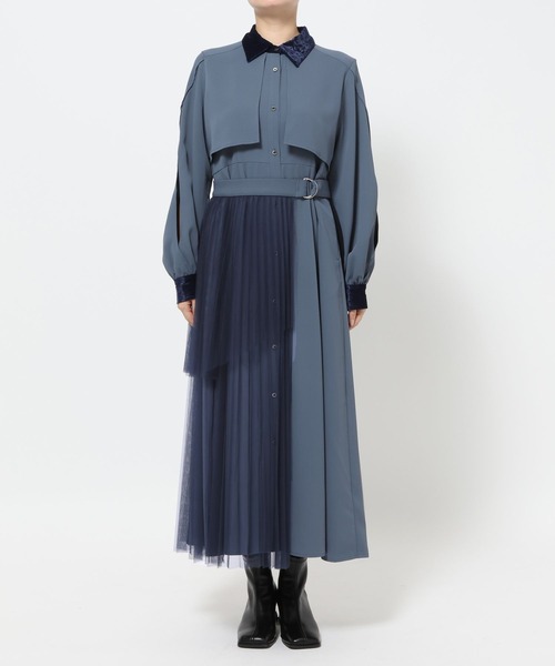 HARE（ハレ）の「2Pシアープリーツスカートツキワンピース(HARE)（ワンピース・レディース・ブルー/ブラック・FREE）」の20枚目の写真