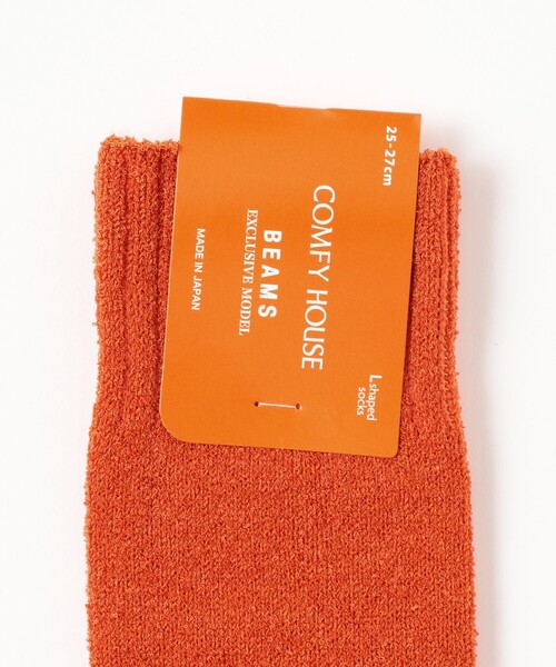 BEAMS（ビームス）の「【別注】COMFY HOUSE / Slub Line Crew Socks（ソックス/靴下・メンズ・グレー/オレンジ/グリーン・ONE SIZE）」の4枚目の写真
