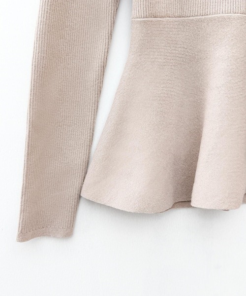 ぷい＊スキッパーペプラムニットプル 半袖ニット ぷい＊スキッパーペプラムニットプル 半袖ニット スキッパーペプラム