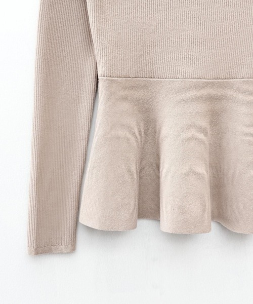 ぷい＊スキッパーペプラムニットプル 半袖ニット スキッパーペプラムニットプル（ニット）｜CELFORD（セルフォード