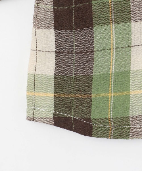 kladskap（クレードスコープ）の「電車刺しゅう長袖チェックシャツ（シャツ/ブラウス・キッズ・カーキ/サックスブルー・90cm/110cm/100cm/130cm）」の7枚目の写真