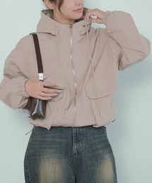 ショート丈 ナイロンジップアップジャケット