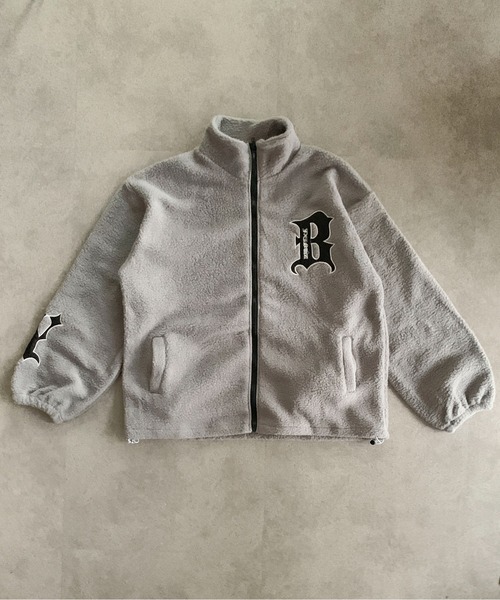 link lot(リンクロット)の「ボアフリースワッペン付きスタンドジャケット(ブルゾン・メンズ・ブラック/グレー・M/L)」の18枚目の写真