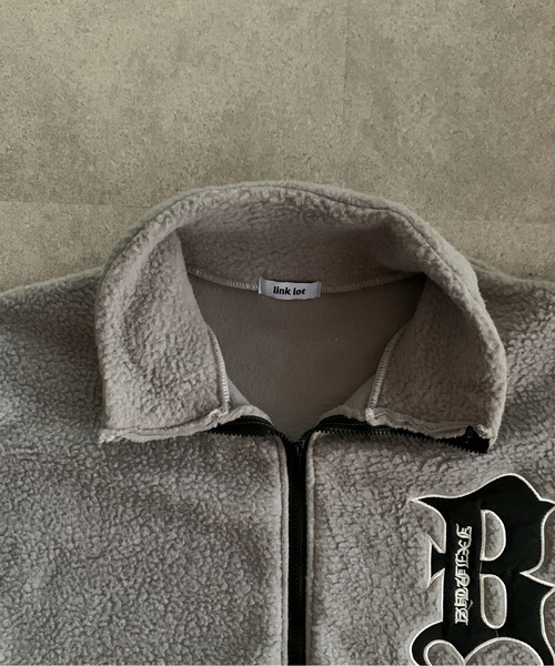 link lot(リンクロット)の「ボアフリースワッペン付きスタンドジャケット(ブルゾン・メンズ・ブラック/グレー・M/L)」の20枚目の写真
