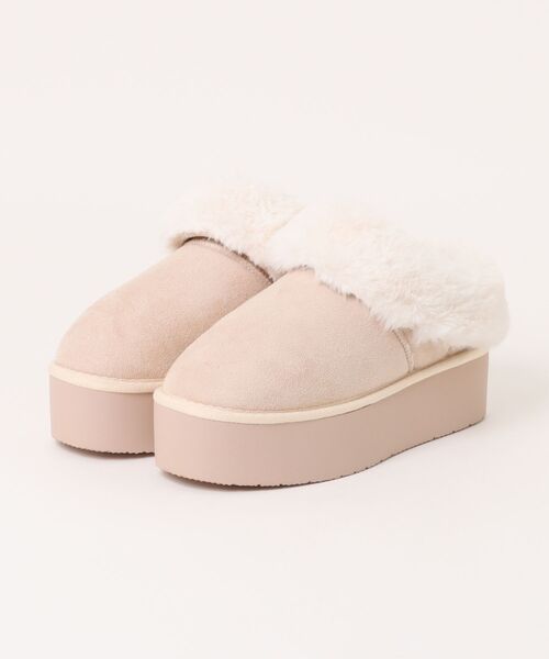 moz（モズ）の「【MOZ】厚底ファーブーツ（ブーツ・レディース・ブラック/キャメル/アイボリー・M/S/LL/L）」の2枚目の写真