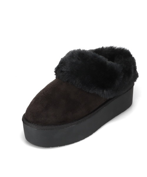 moz（モズ）の「【MOZ】厚底ファーブーツ（ブーツ・レディース・ブラック/キャメル/アイボリー・M/S/LL/L）」の6枚目の写真