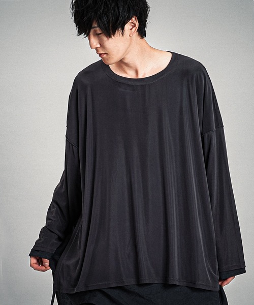 NO ID.】Layered Crew-Neck Big Pullover / レイヤード クルーネック
