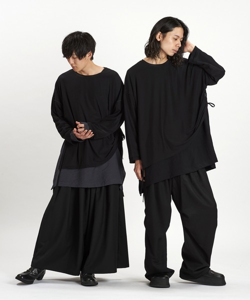 NO ID.(ノーアイディ)の「【NO ID.】Layered Crew-Neck Big Pullover / レイヤード クルーネック ビッグ プルオーバー(Tシャツ/カットソー・メンズ・グレー/その他23/ブラック・ONE SIZE)」の19枚目の写真