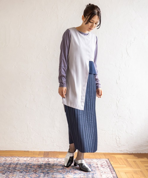 OSMOSIS(オズモーシス)の「2WAYレイヤードプリーツワンピース(ワンピース・レディース・その他/ブラック/ライトグレー・ONE SIZE)」の17枚目の写真